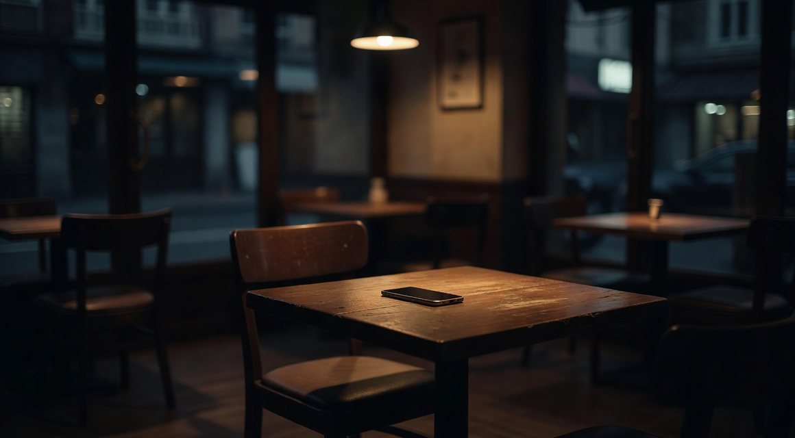 심야 카페 테이블 이미지 — 밤의민족 상황별 안내